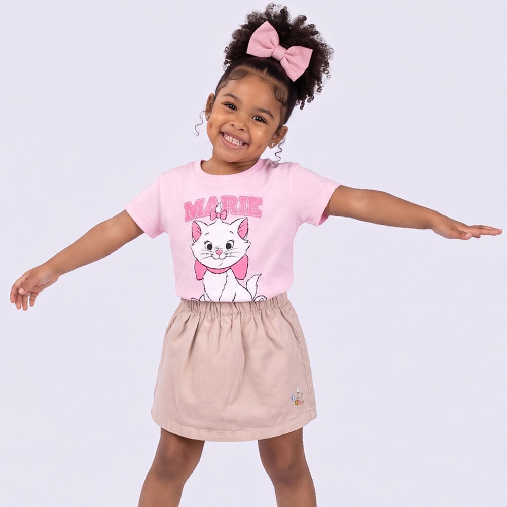 Camiseta Infantil Menina Marie 1 a 3 Anos Disney