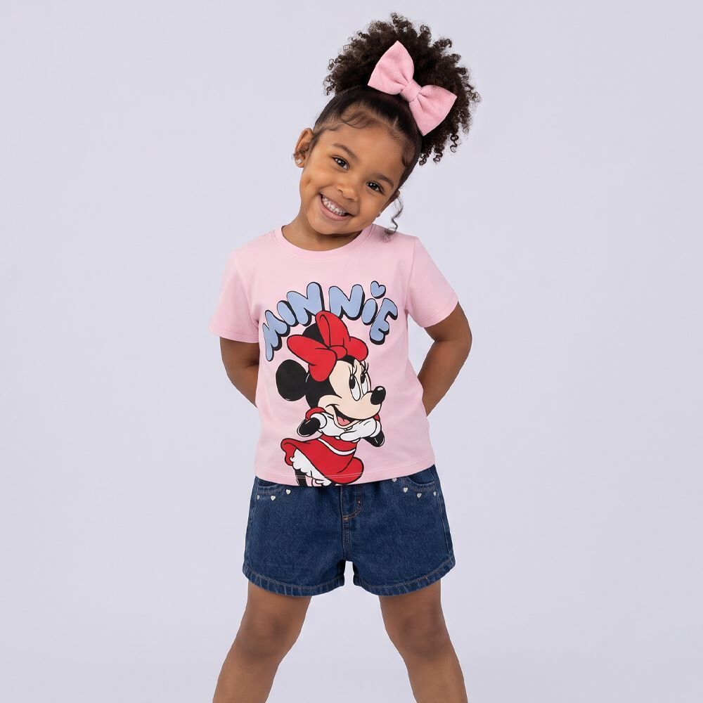 Camiseta Infantil Menina Minnie 1 a 3 Anos Disney