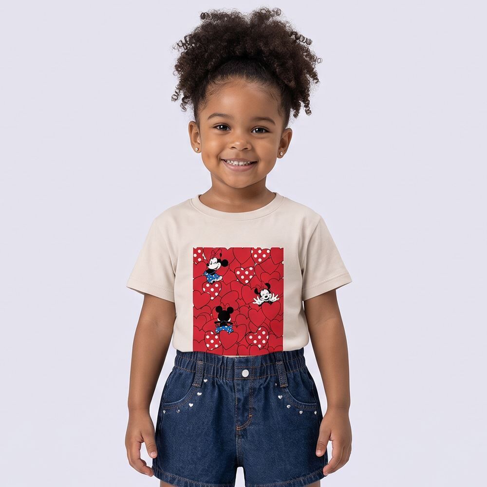 Camiseta Infantil Menina Minnie Mouse 1 a 3 anos Disney