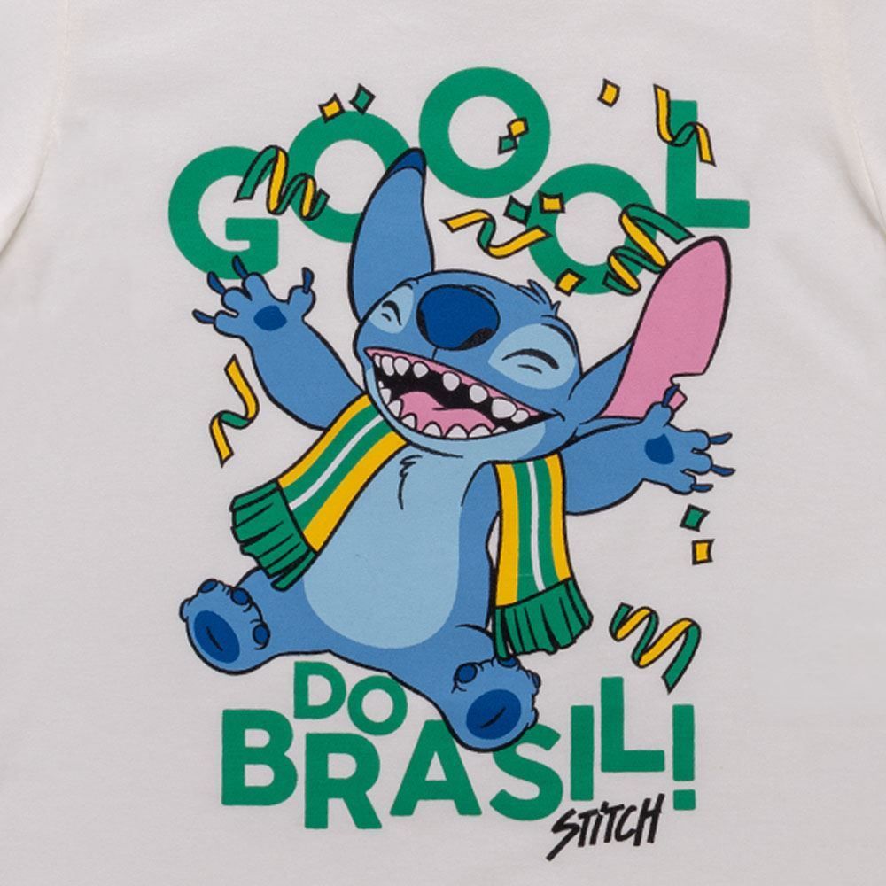 Camiseta Infantil Menina Stitch Copa 4 A 10 Anos Disney
