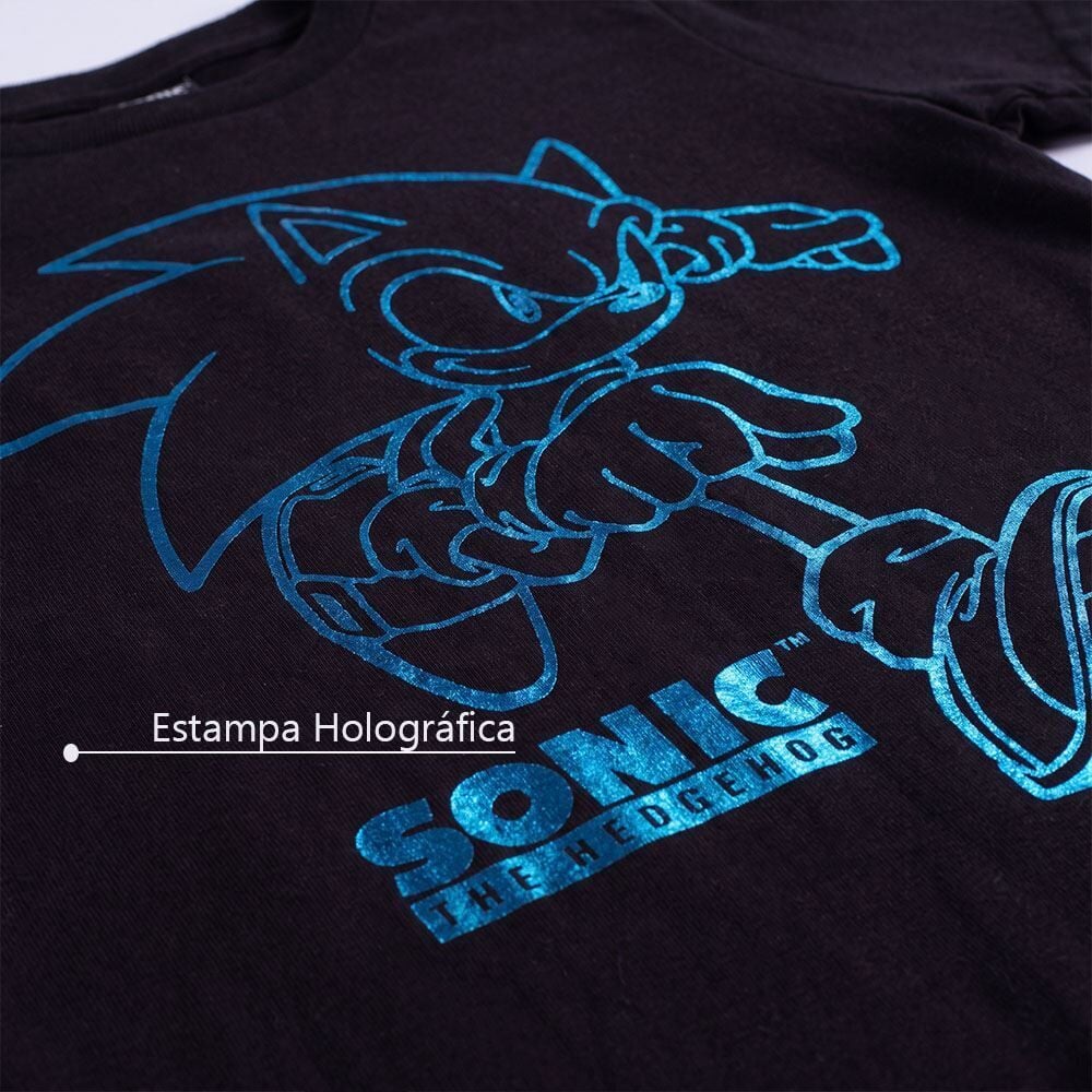 Camiseta Infantil Menino 4 a 10 Anos Sonic