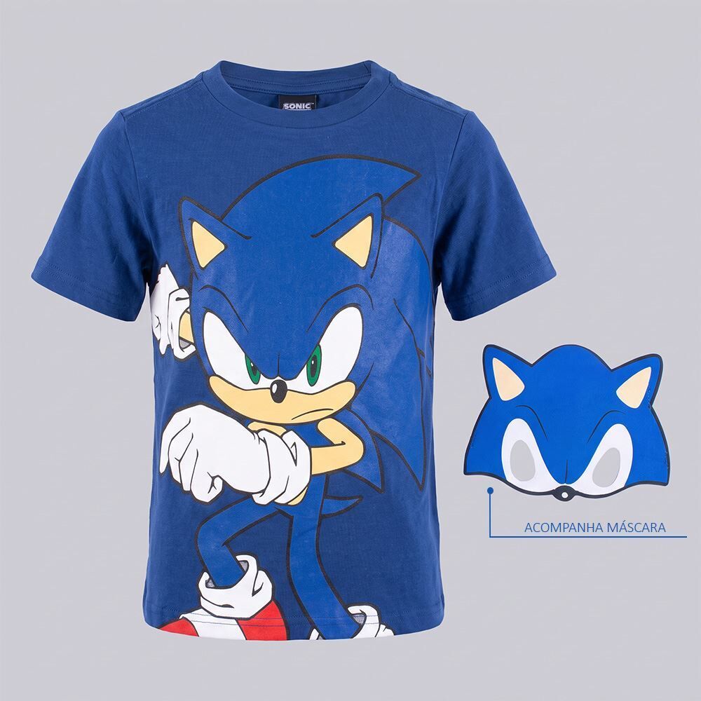 Camiseta Infantil Menino 4 a 10 Anos Sonic