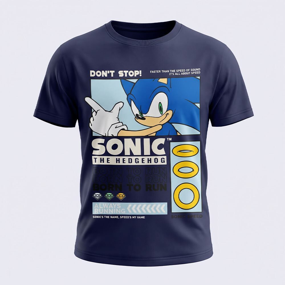 Camiseta Infantil Menino 4 a 10 Anos Sonic 