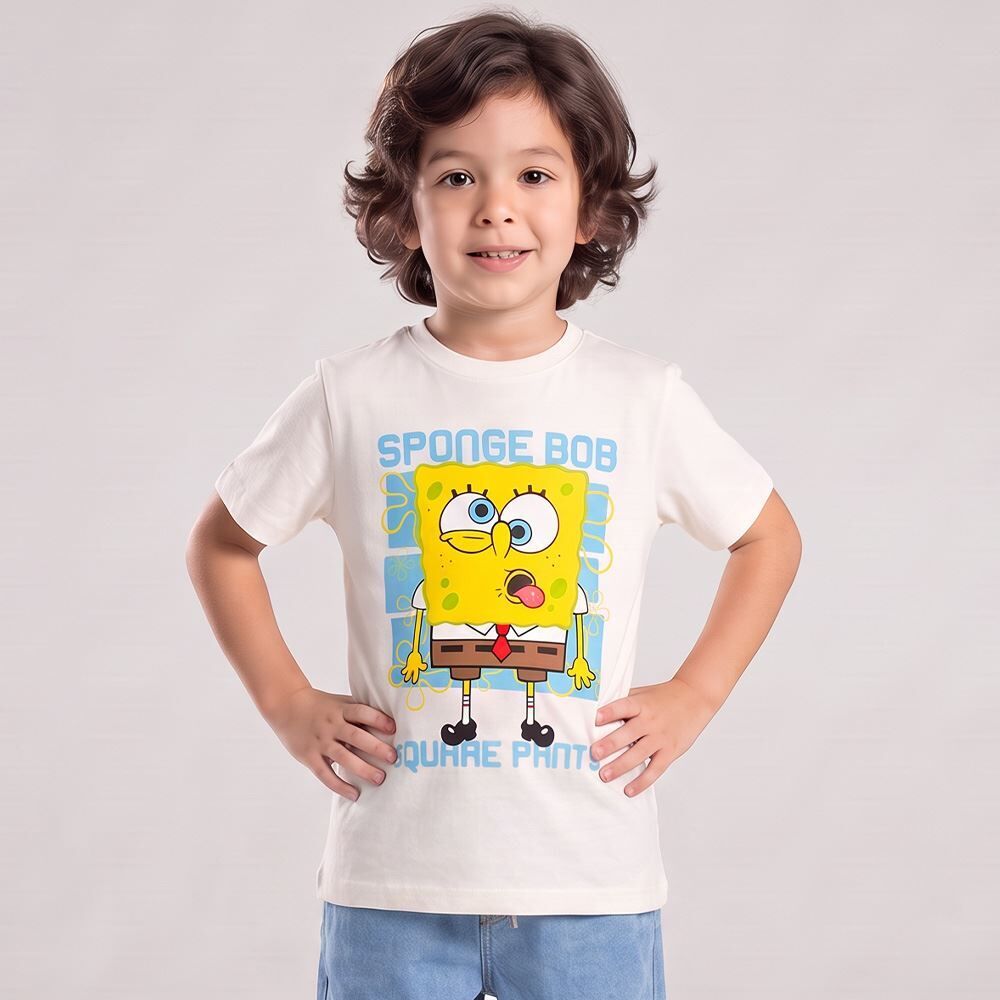 Camiseta Infantil Menino Bob Espoja 4 a 10 Anos
