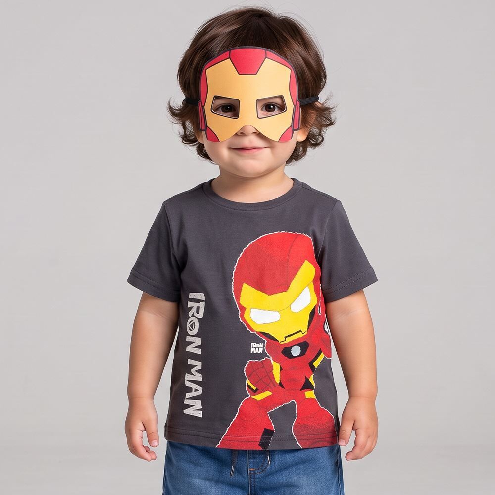 Camiseta Infantil Menino Homem De Ferro 1 a 3 Anos