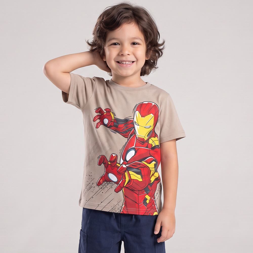 Camiseta Infantil Menino Homem De Ferro 4 a 10 Anos