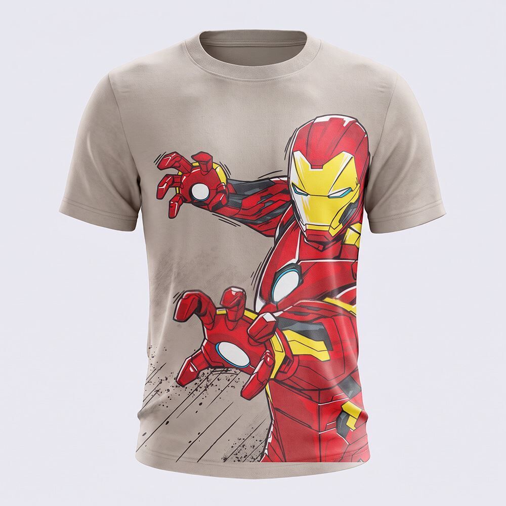 Camiseta Infantil Menino Homem De Ferro 4 a 10 Anos
