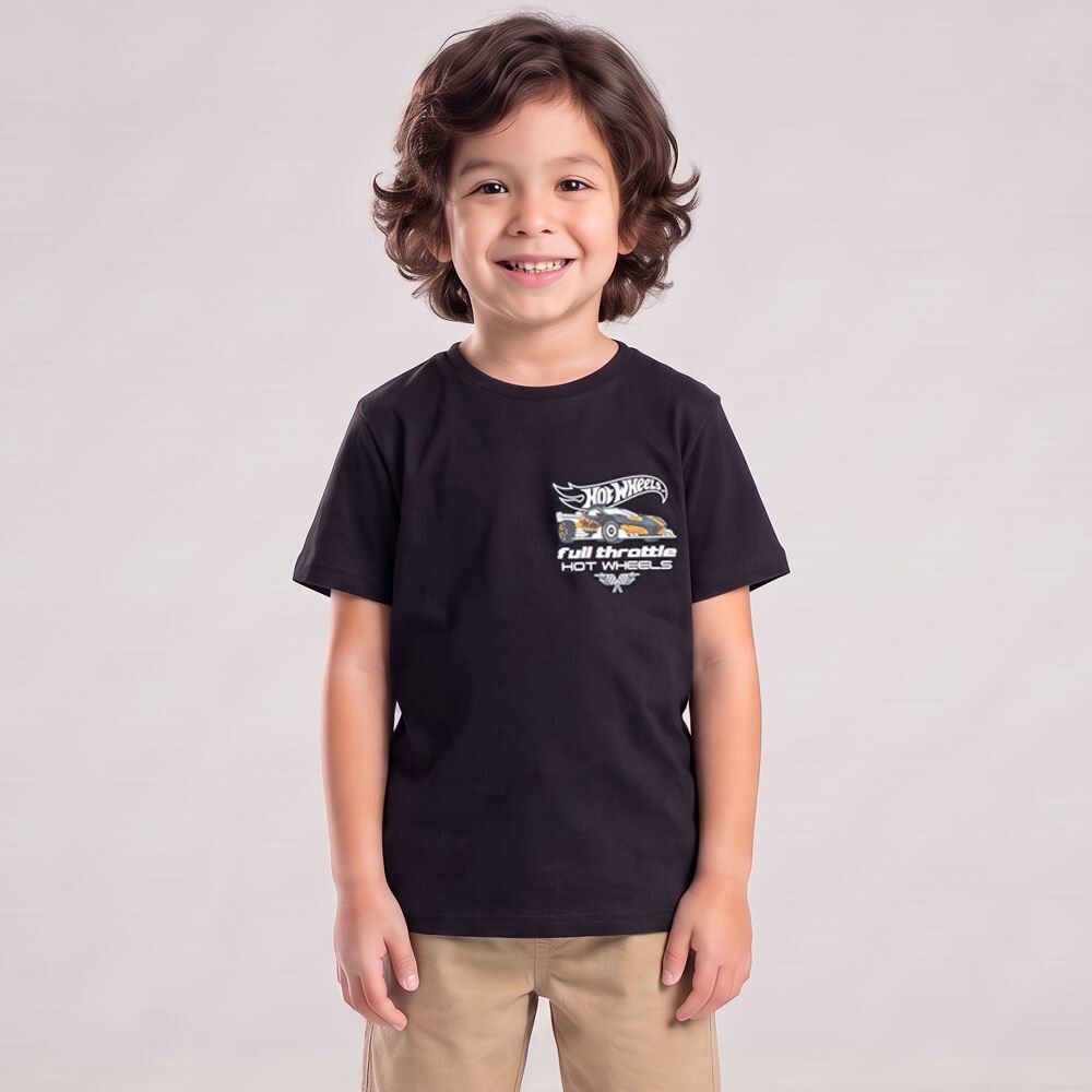 Camiseta Infantil Menino Hot Wheels 4 a 10 Anos