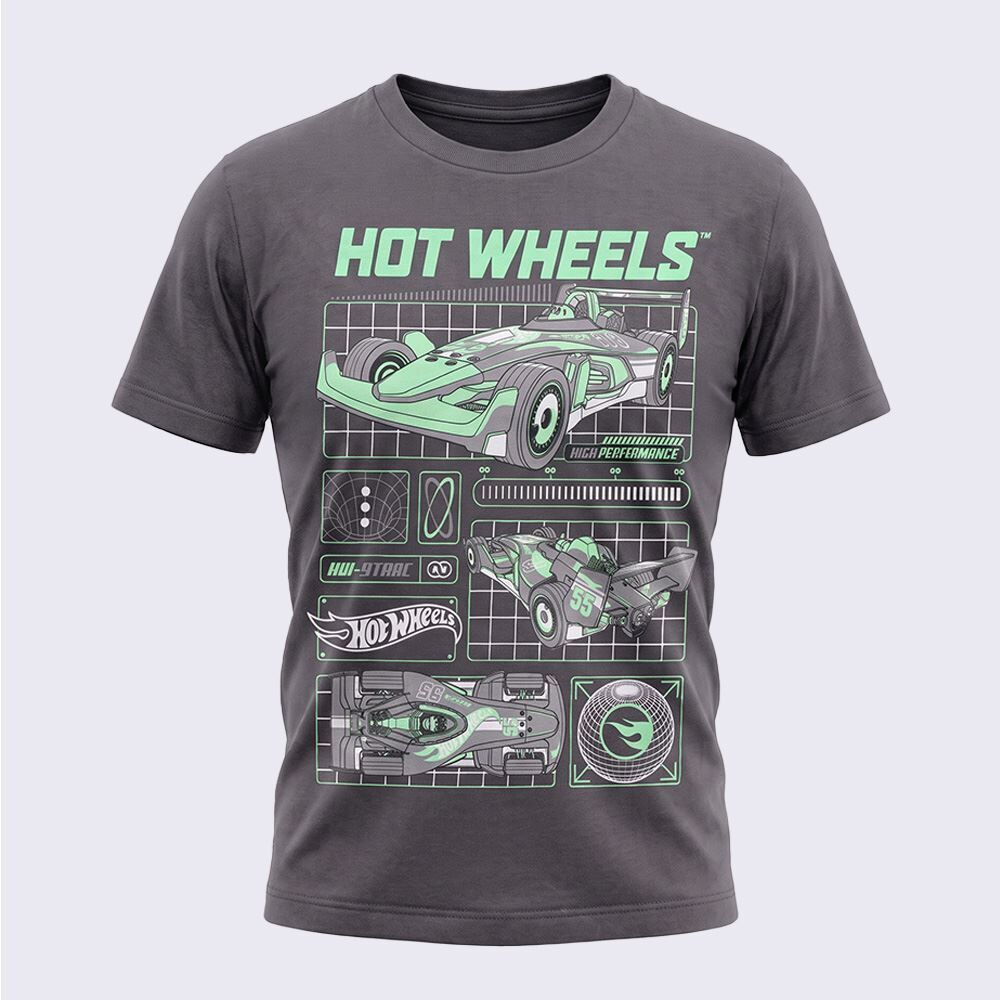 Camiseta Infantil Menino Hot Wheels 4 a 10 Anos