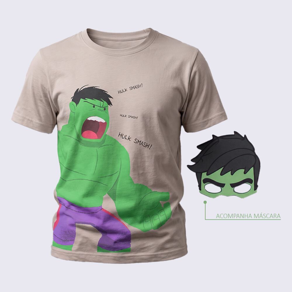 Camiseta Infantil Menino Hulk 1 a 3 Anos Marvel
