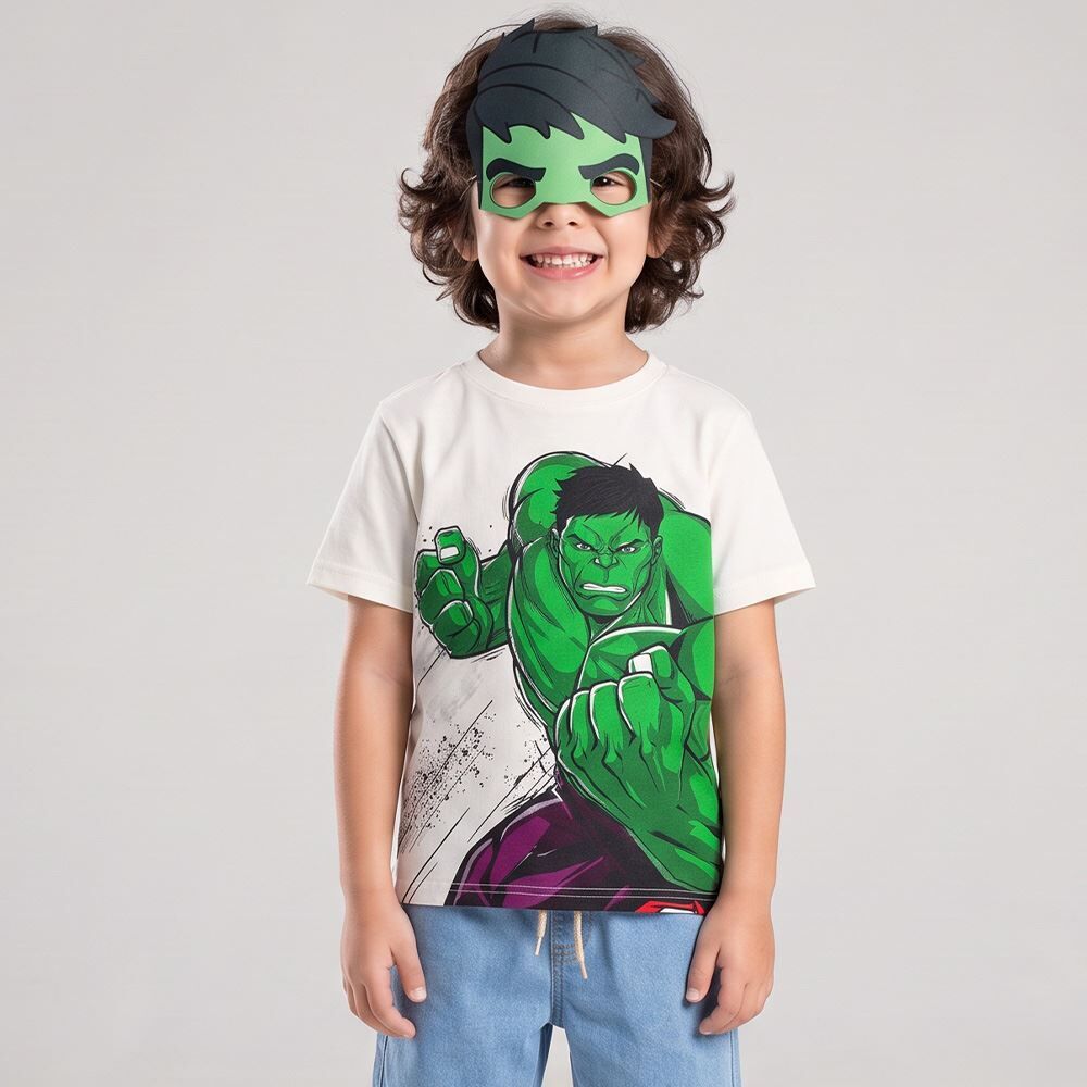 Camiseta Infantil Menino Hulk 4 a 10 Anos Marvel