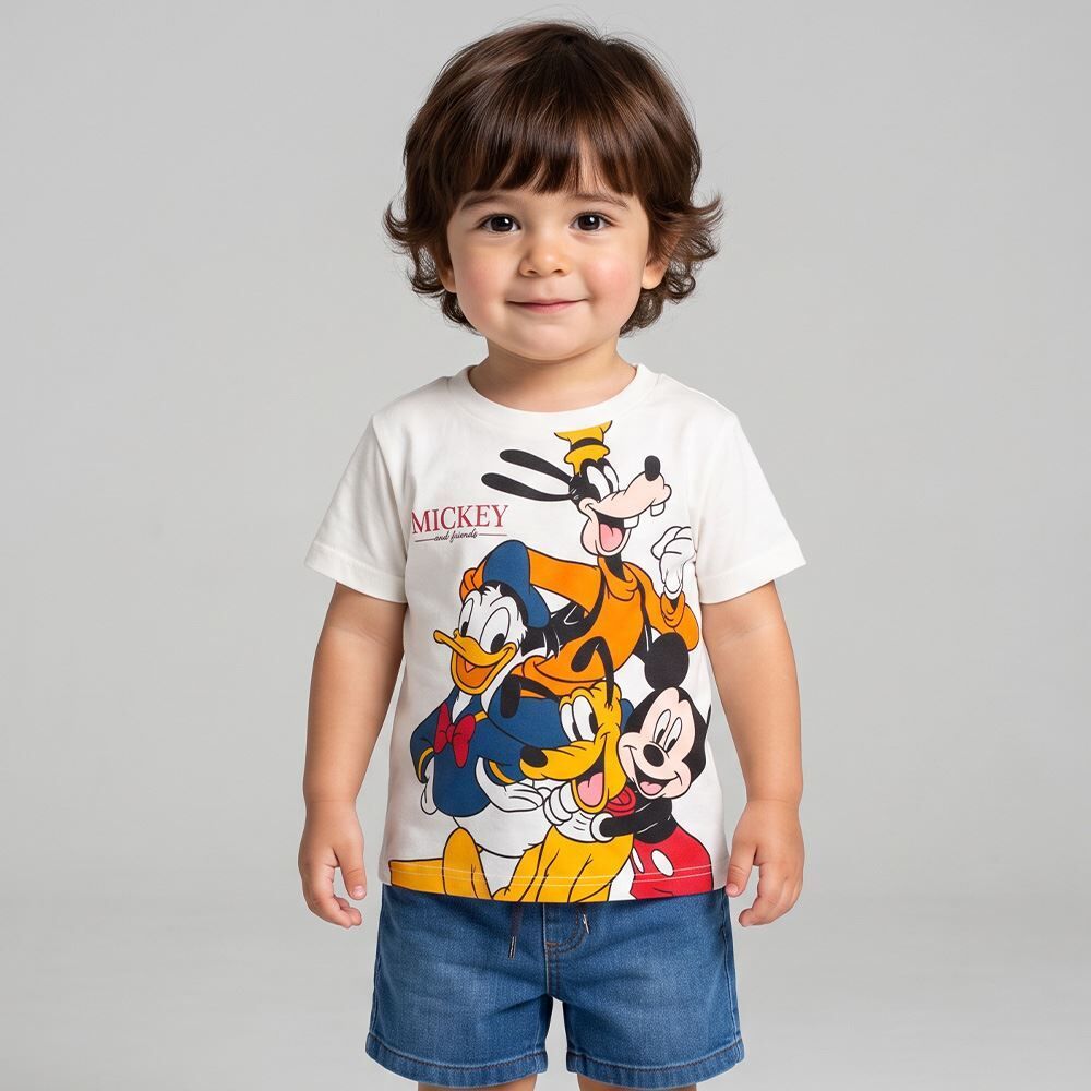 Camiseta Infantil Menino Mickey 1 a 3 Anos Disney 