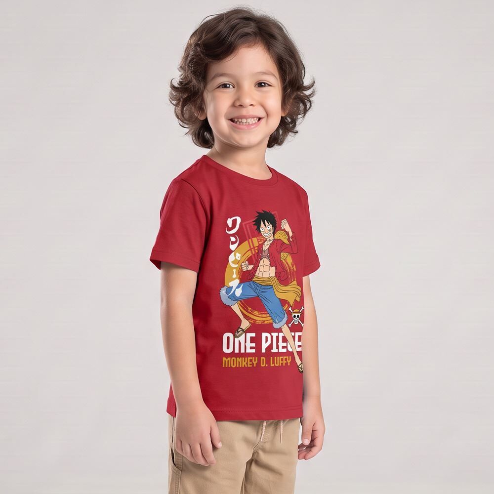 Camiseta Infantil Menino One Piece 4 a 10 Anos