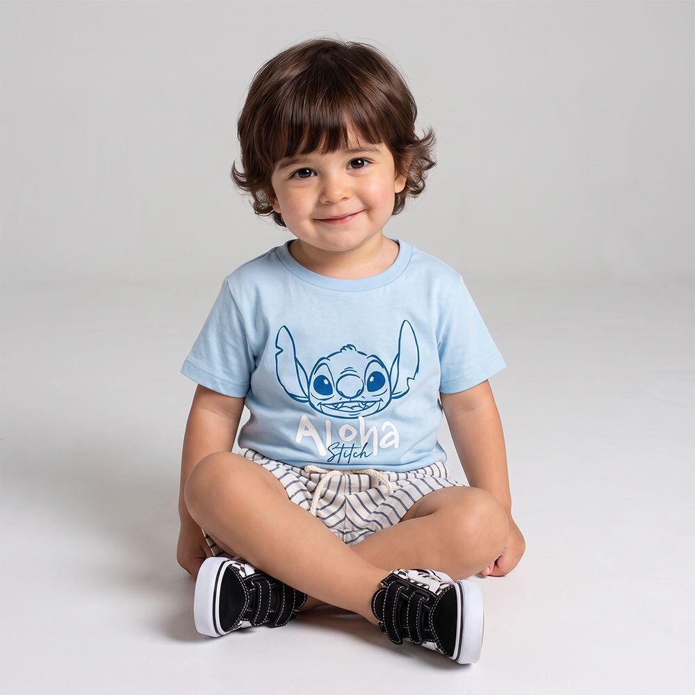 Camiseta Infantil Menino Stitch 1 a 3 Anos Disney