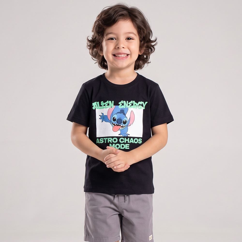 Camiseta Infantil Menino Stitch 4 a 10 Anos Disney