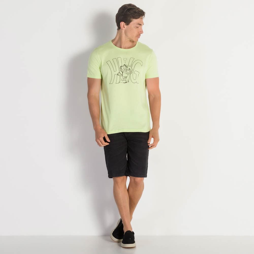 Camiseta M/Malha Garfield Hug Banker