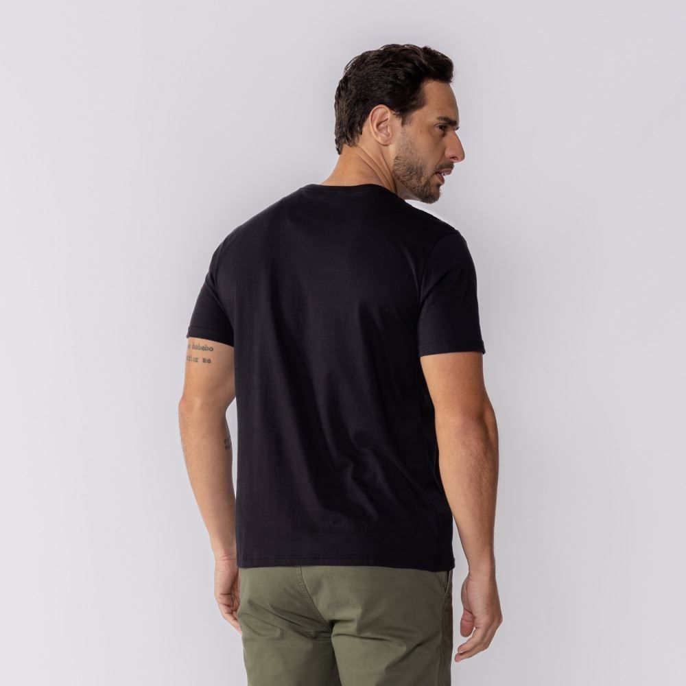 Camiseta Masculina Básica Gola V Fico