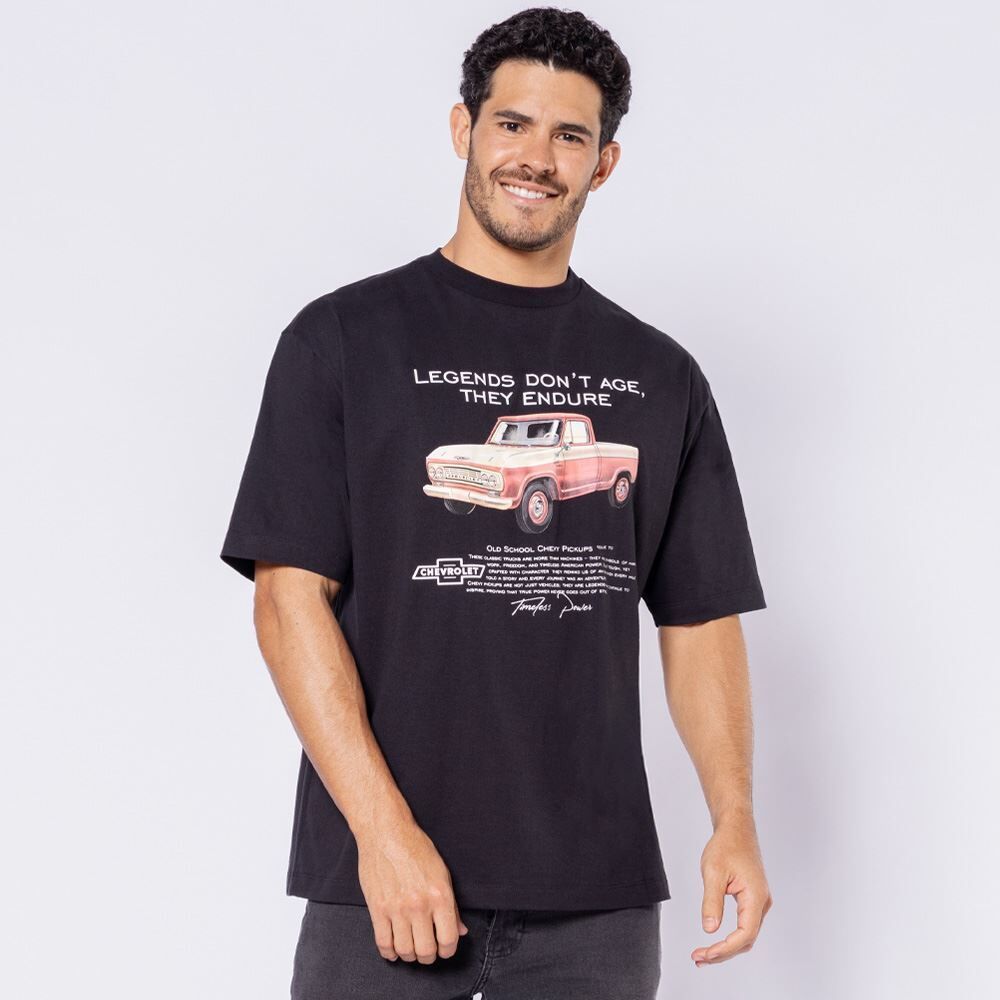 Camiseta Masculina Em Algodão Chevrolet