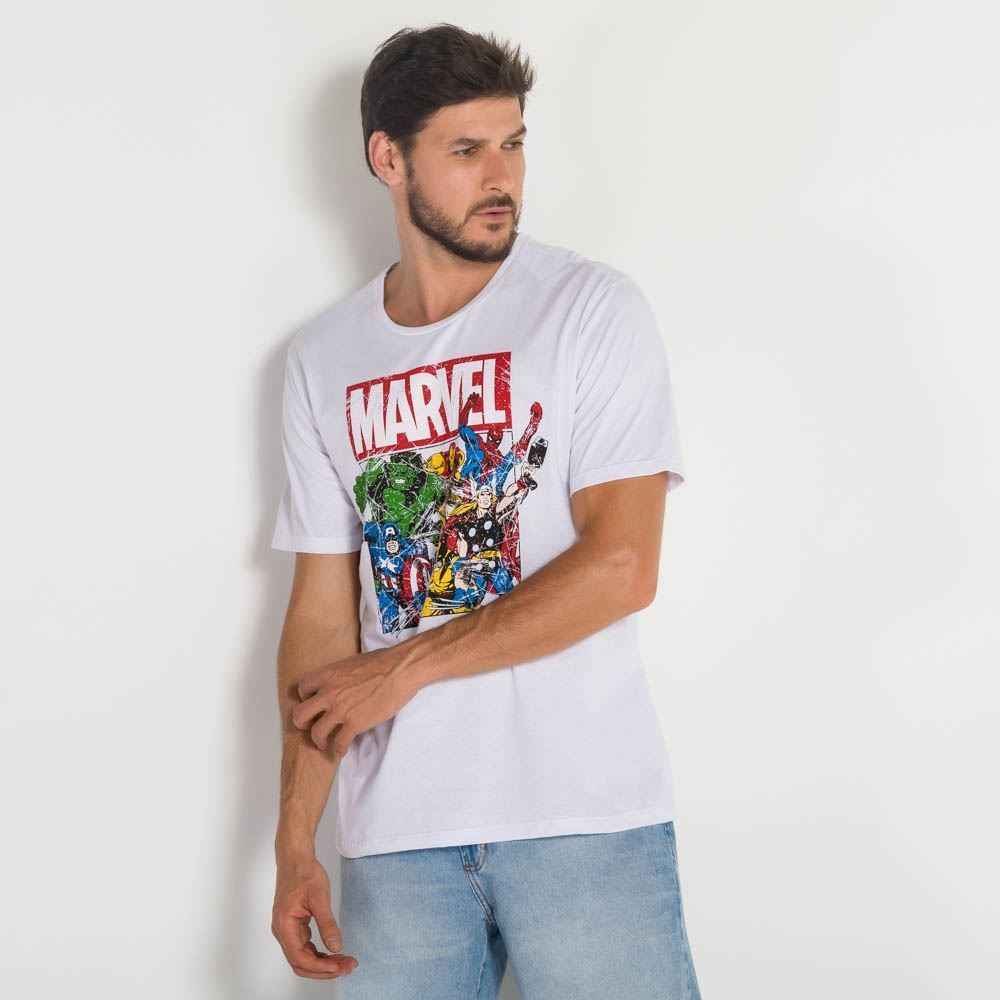 Camiseta Masculina Heróis da Marvel