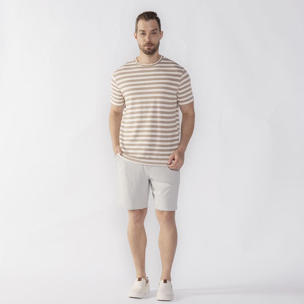 Camiseta Masculina Listrada Com Textura Thing