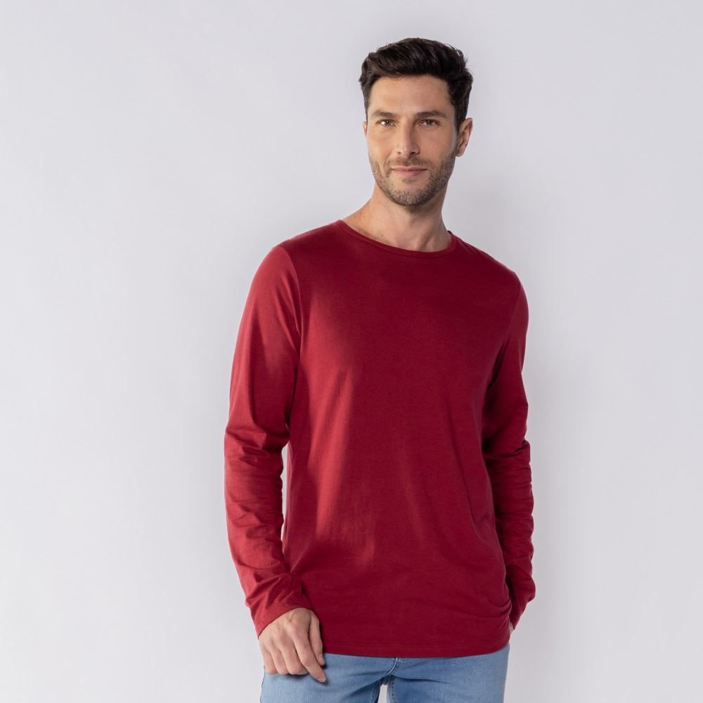 Camiseta Masculina Manga Longa de Algodão Marc Alain