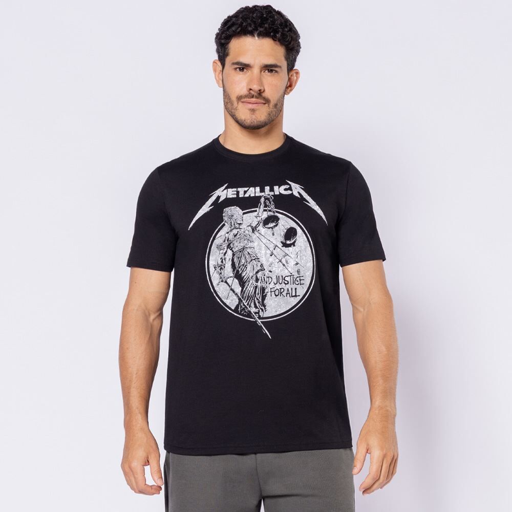 Camiseta Metallica Masculina Em Algodão