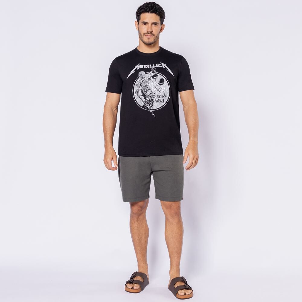 Camiseta Metallica Masculina Em Algodão