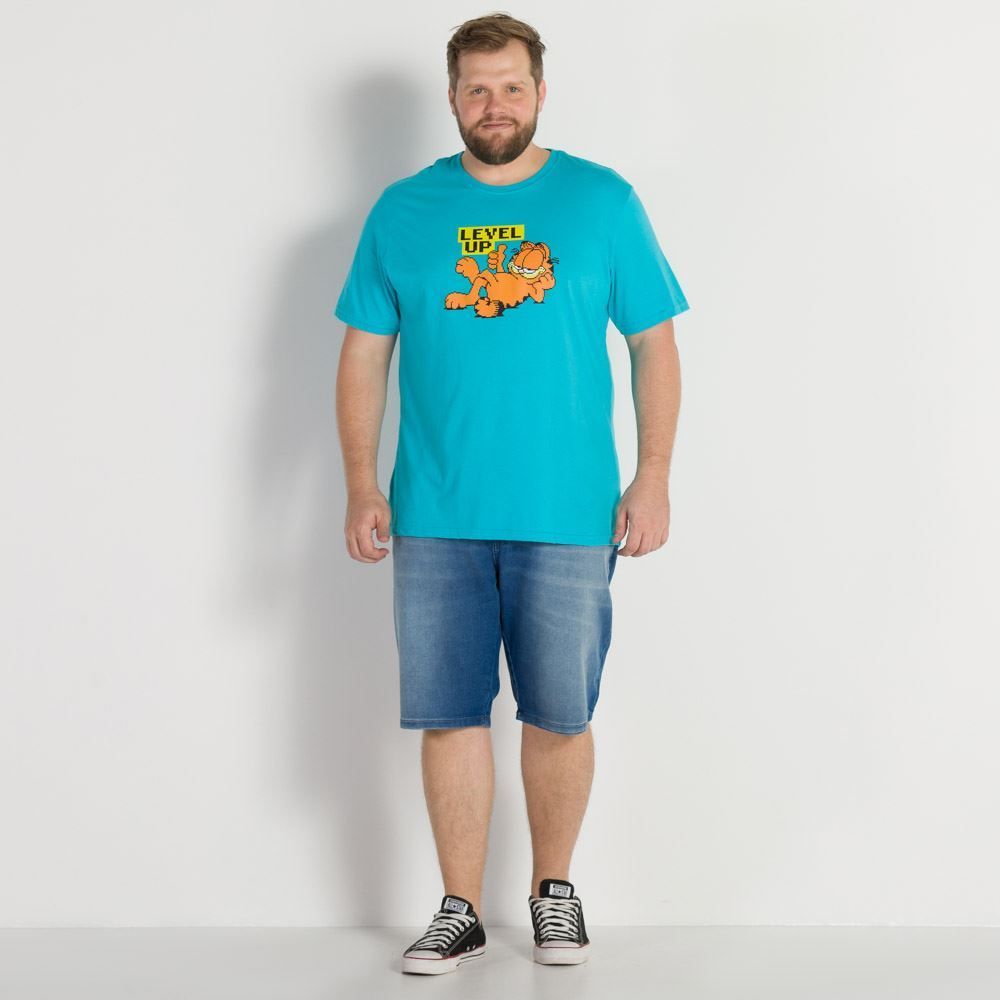 Camiseta Plus Size Garfield Level Up Banker