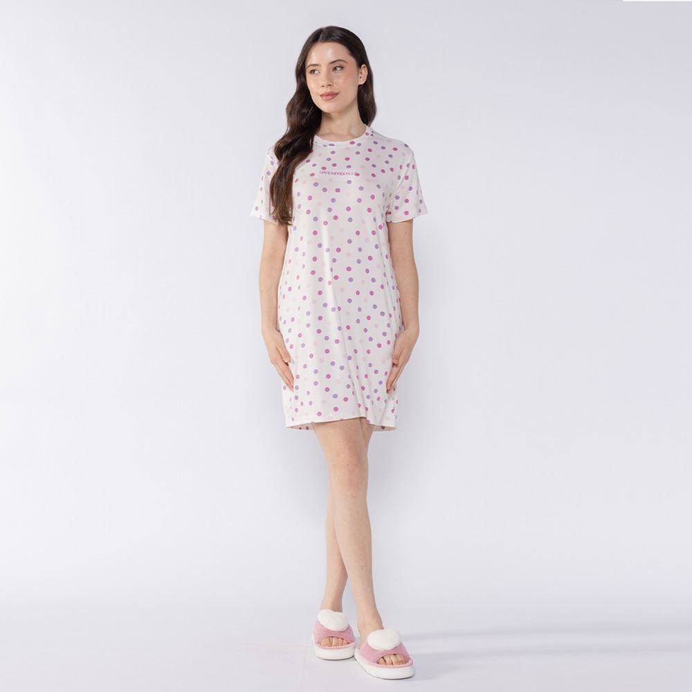 Camisola Feminina Manga Curta Poá Camila Moretti