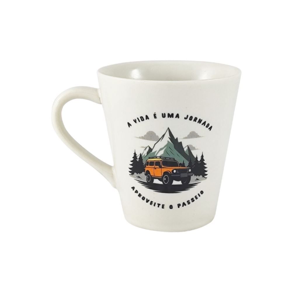 Caneca Cônica Aproveite o Passeio Lv Porcelanas - 290Ml