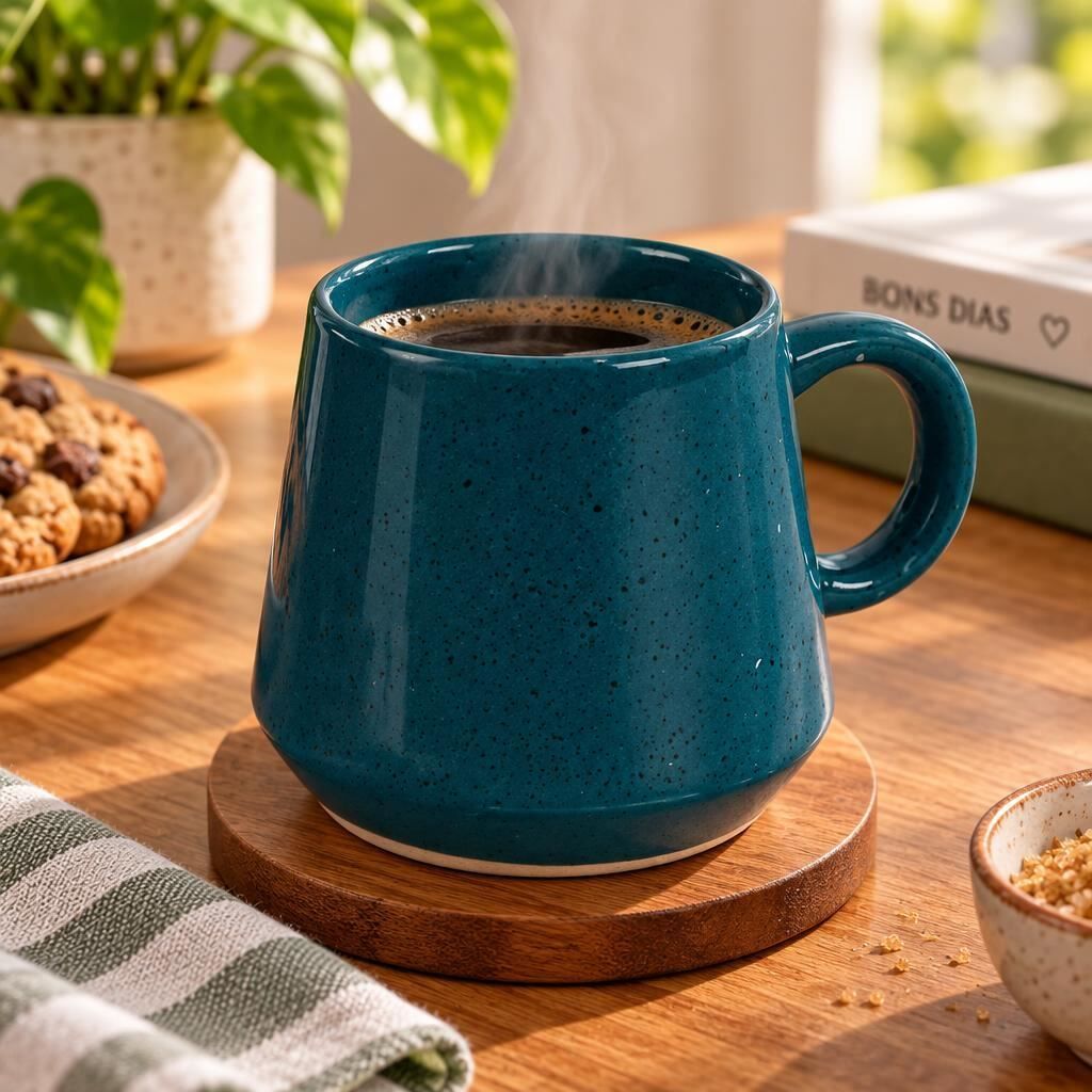Caneca Cosmos Cerâmica Azul Mellie - 300Ml