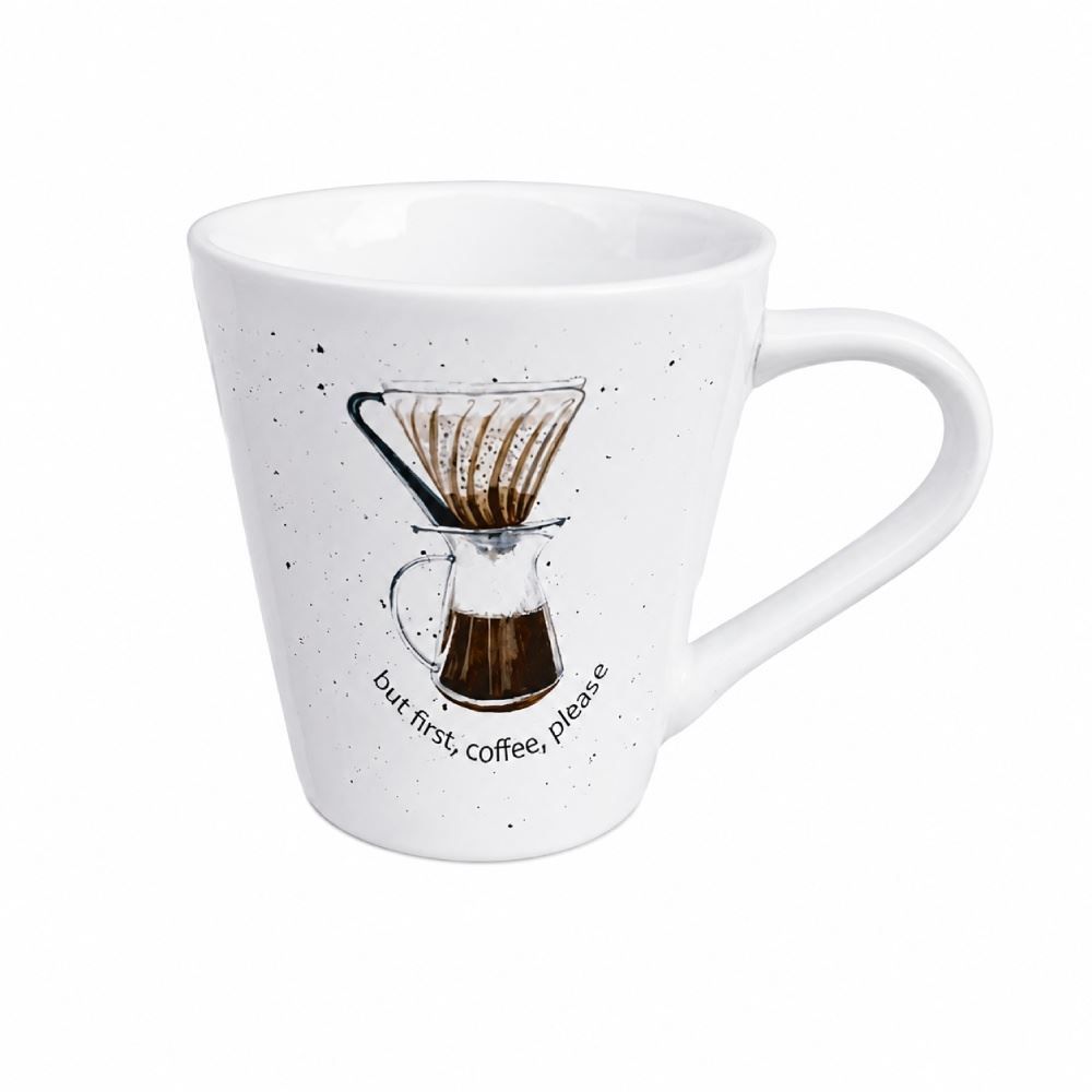 Caneca de Café em Porcelana Estampada Cônica 150Ml Terramada - Sortido