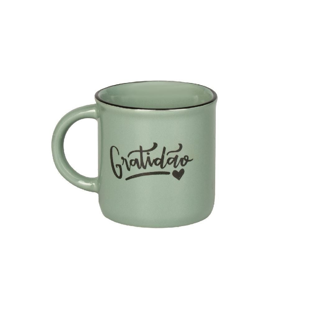 Caneca De Cerâmica Vintage Estampada Havan Casa 210Ml - Gratidão