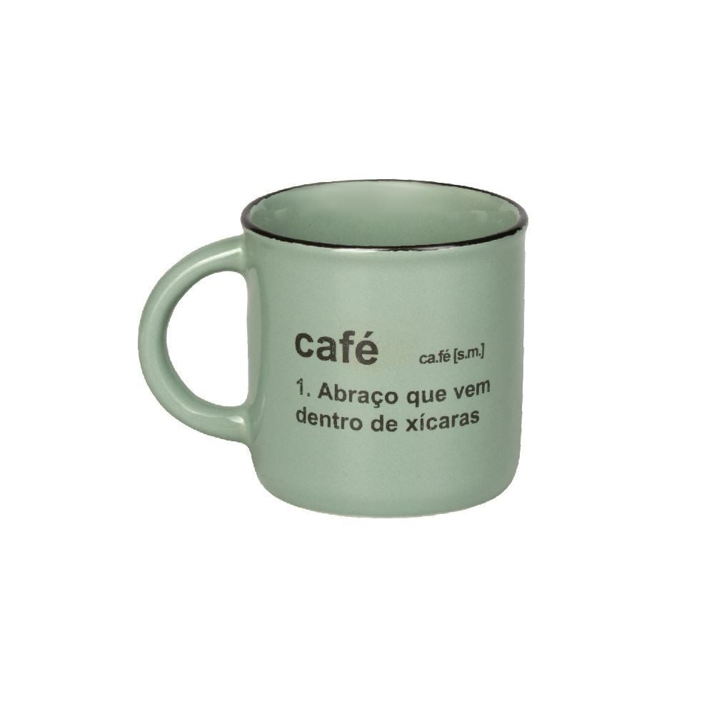 Caneca De Cerâmica Vintage Estampada Havan Casa 210Ml - Café