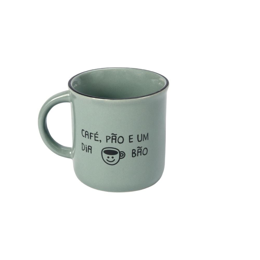 Caneca de Cerâmica Vintage Estampada Havan Casa 210Ml - Verde