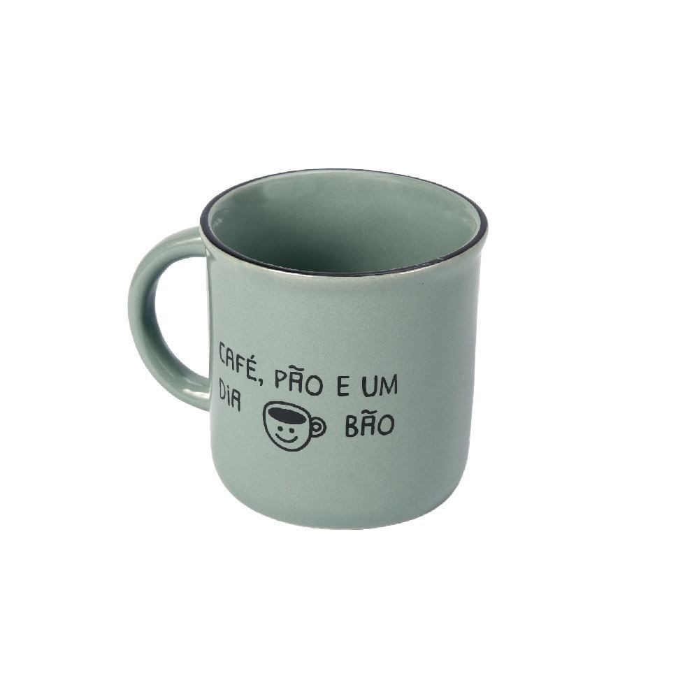Caneca de Cerâmica Vintage Estampada Havan Casa 210Ml - Verde