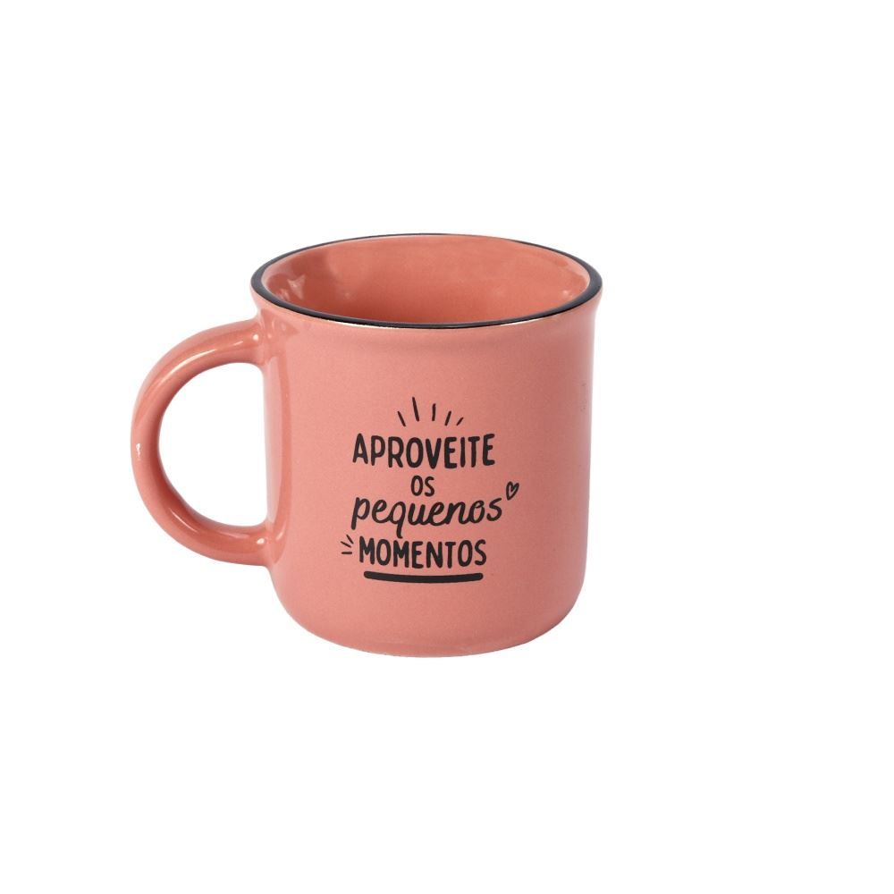 Caneca de Cerâmica Vintage Estampada Havan Casa 210Ml - Rosa Aproveite