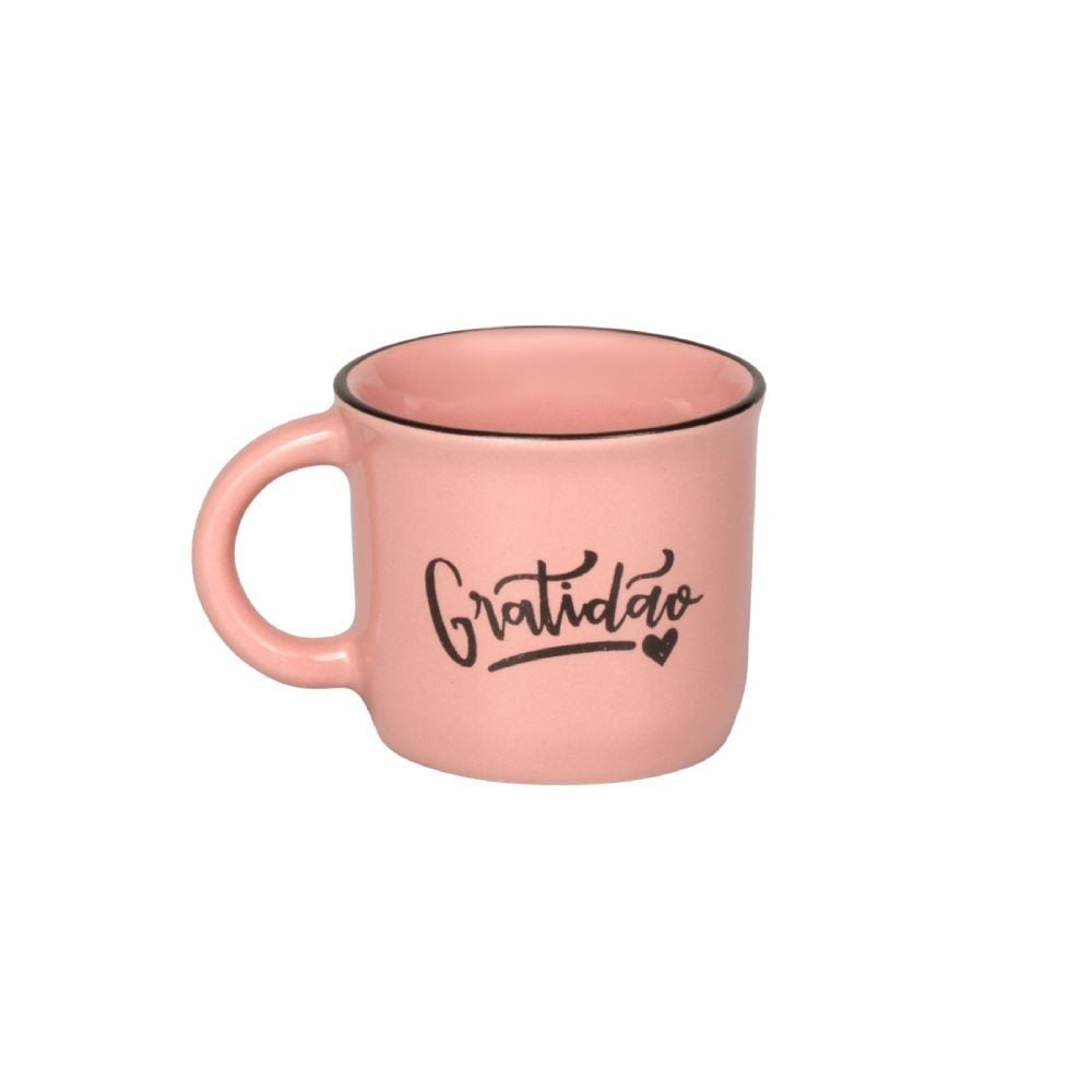 Caneca De Cerâmica Vintage Estampada Havan Casa 60Ml - Gratidão