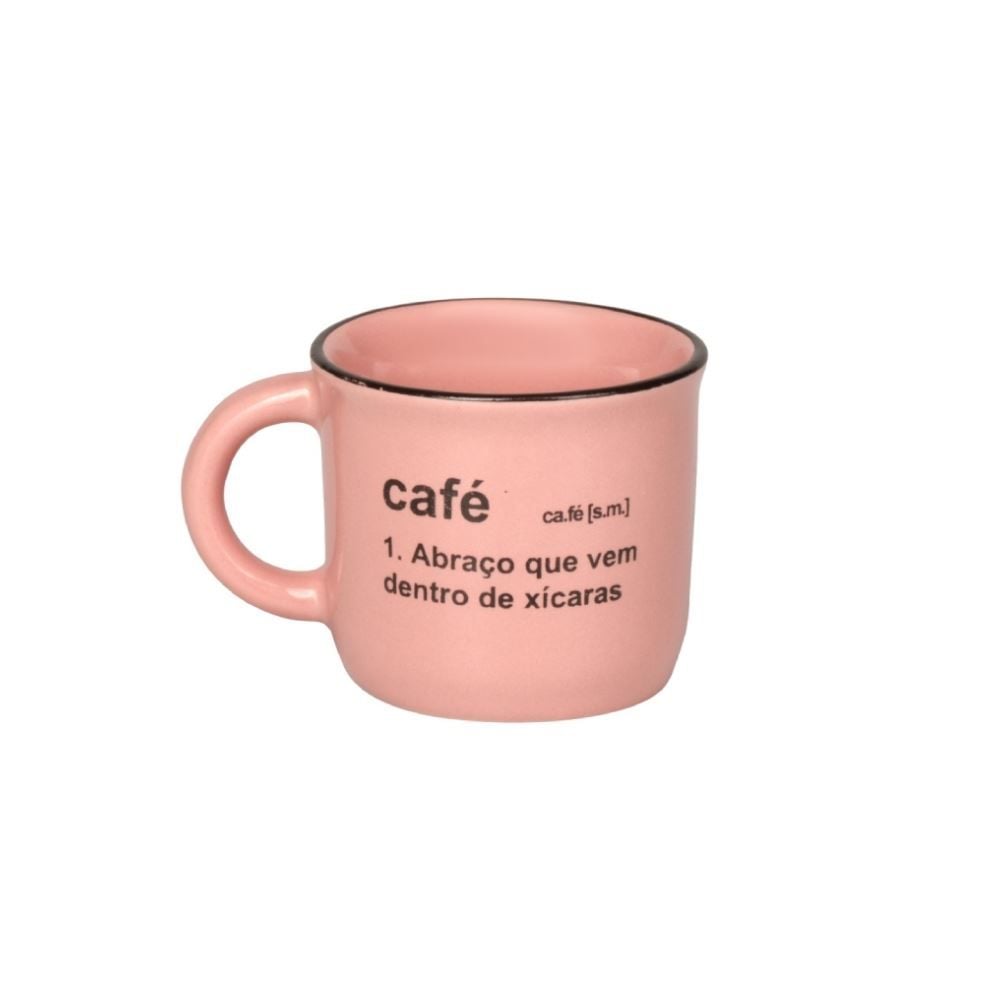 Caneca De Cerâmica Vintage Estampada Havan Casa 60Ml - Rosa Fosco