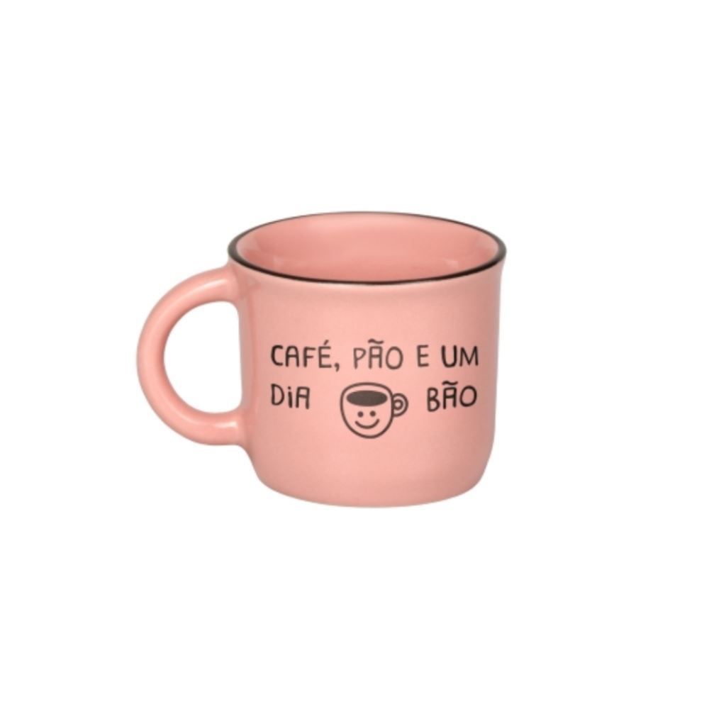 Caneca De Cerâmica Vintage Estampada Havan Casa 60Ml - Rosa