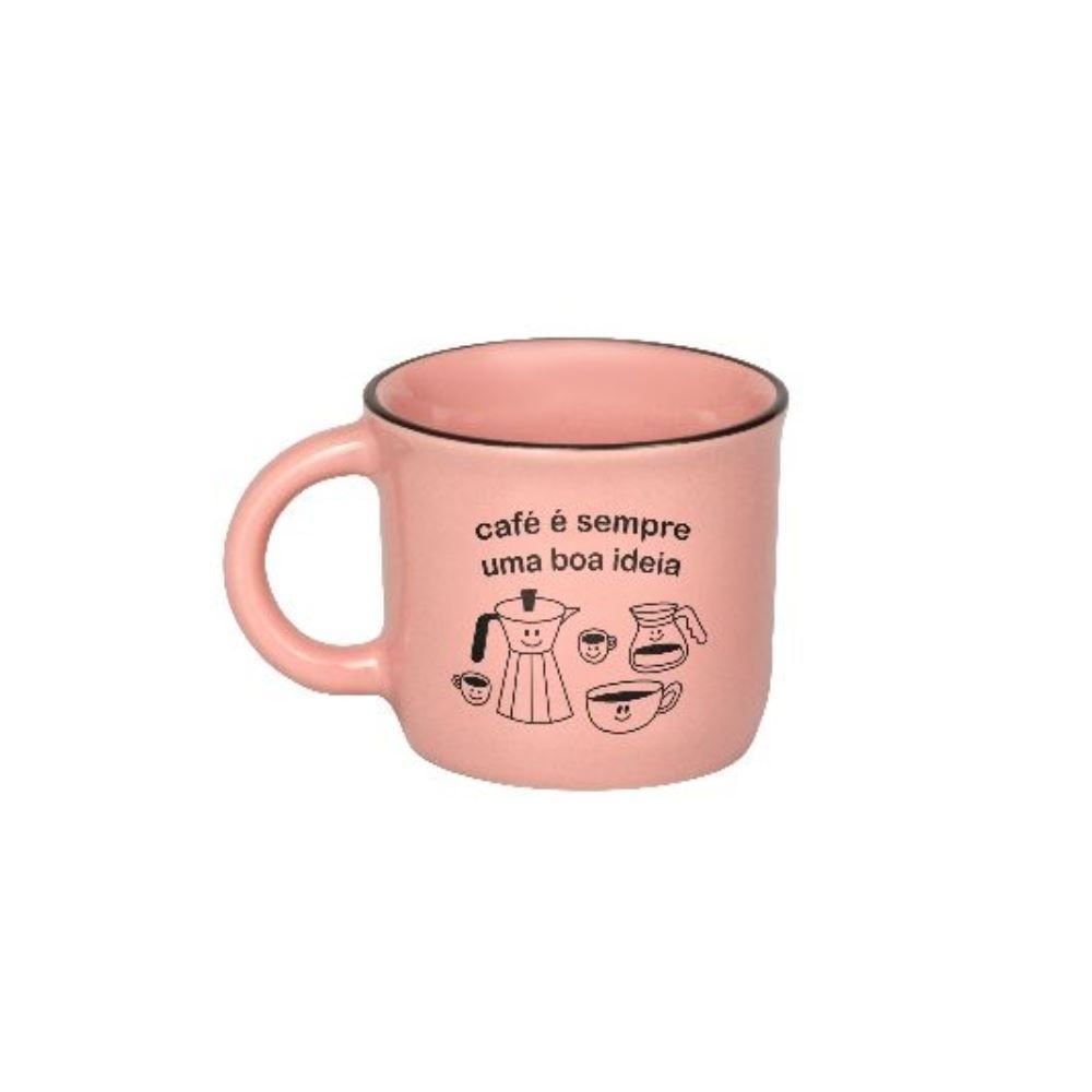 Caneca De Cerâmica Vintage Estampada Havan Casa 60Ml - Café