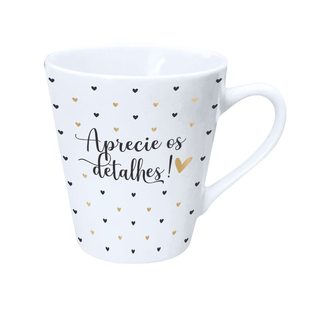 Caneca de Porcelana Cônica Estampada 150Ml Terramada - Sortido