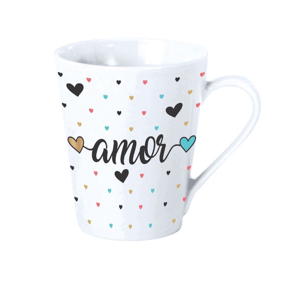 Caneca de Porcelana Cônica Estampada 290Ml Terramada - Sortido