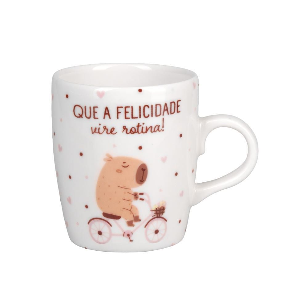 Caneca de Porcelana Estampada Havan Casa 230 ml - Que A Felicidade Vire Rotina