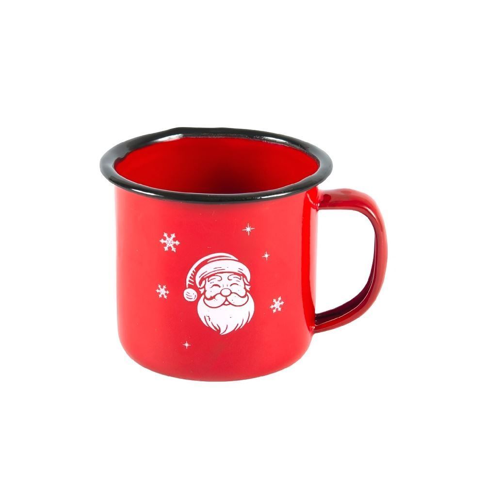 Caneca Esmaltada Natalina Vermelha Tuut 150Ml - Sortido