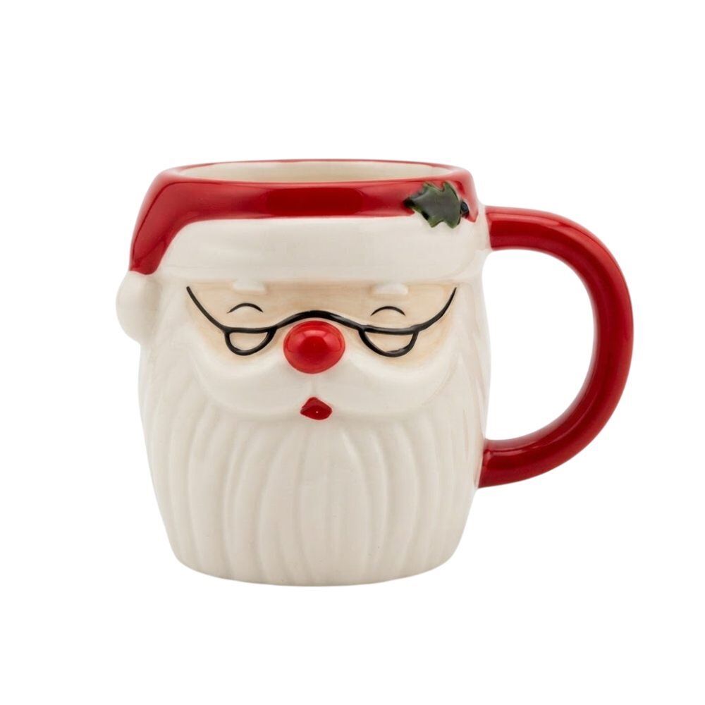 Caneca Papai Noel com Óculos 300Ml Wincy Casa