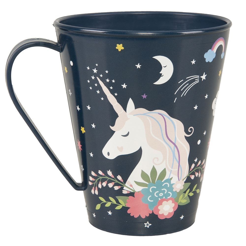 Caneca Unicórnio Plasútil 360Ml - Azul