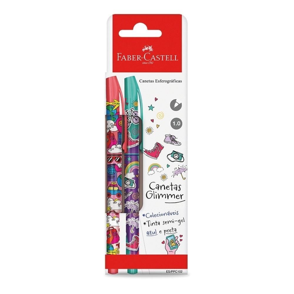 Caneta Esferográfica 1.0 Viagem Faber-Castell - 2 Cores