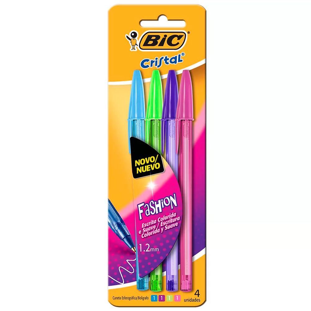 Caneta Esferográfica Fashion Com 4 Unidades Bic - 902473