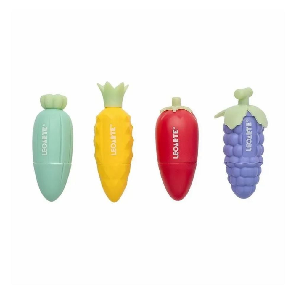 Caneta Marca-Texto Mini Frutinhas com Aroma Leoarte - 4 Cores